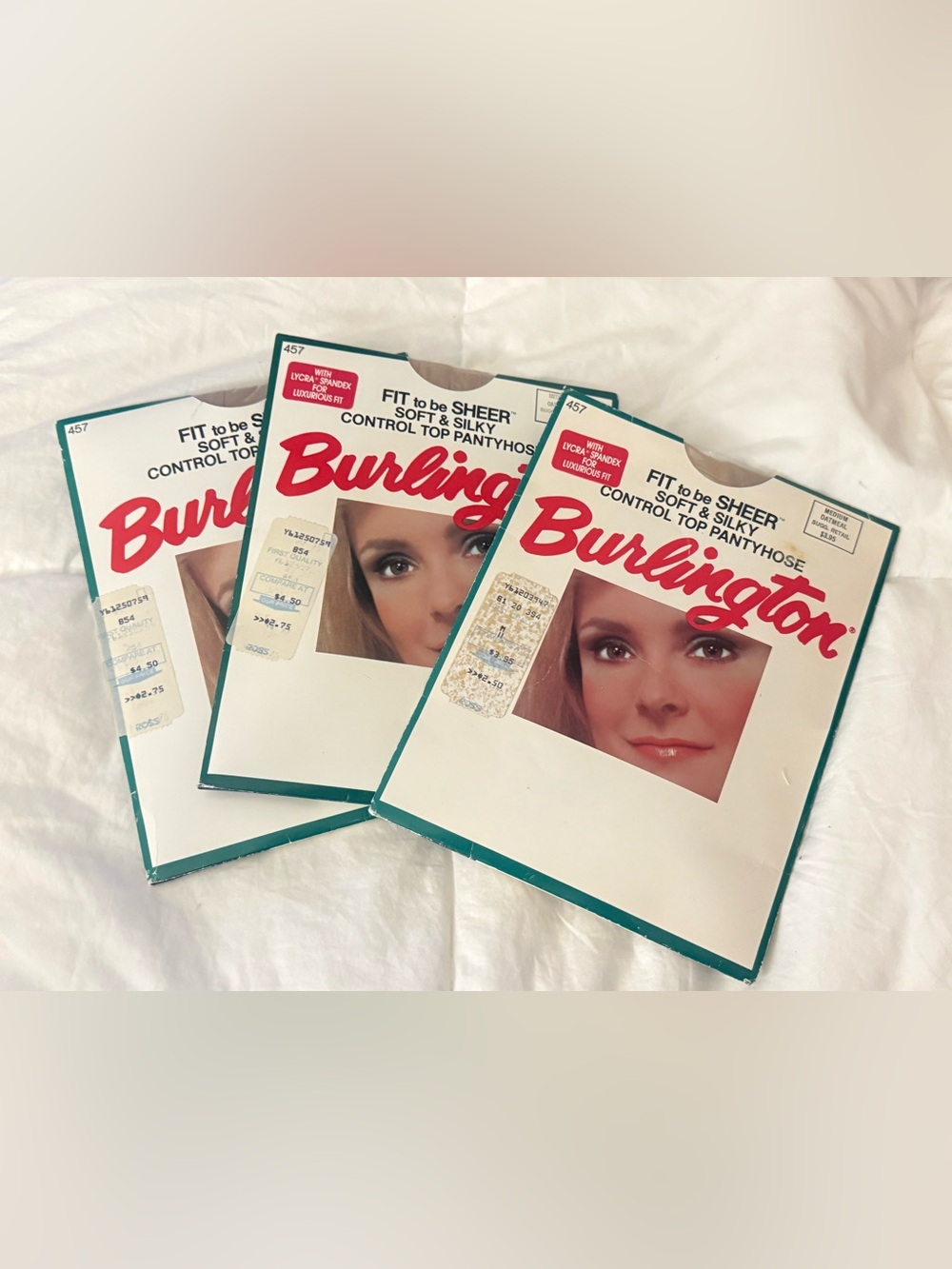Size Medium Burlington Pantyhose Oatmeal Vintage New in package
